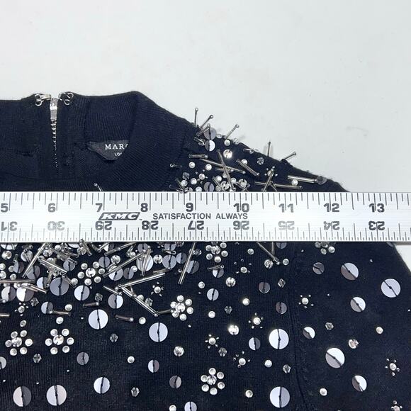 Marciano Sequin Beaded Mini Sweater Dress Size XS Black Pixie Long Sleeve Used - Picture 11 of 14